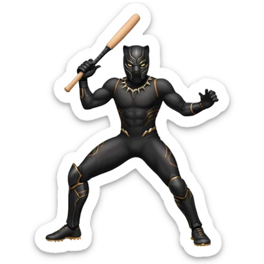 Black Panther in cricket sticker