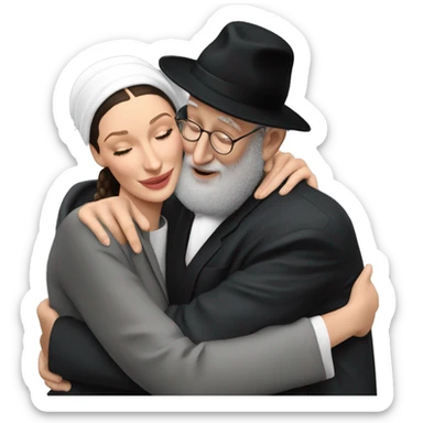 Realistic Bella hadid hugging Jewish Rabbi sticker
