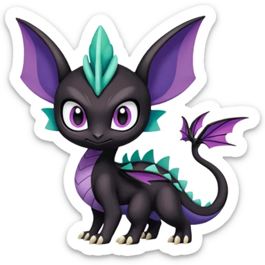 Meloetta-Noibat-Spyro-Toothless-Stitch-Pokémon-Fakémon-creature-hybrid sticker