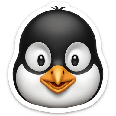 a penguin emoji head smiling with a smug face sticker