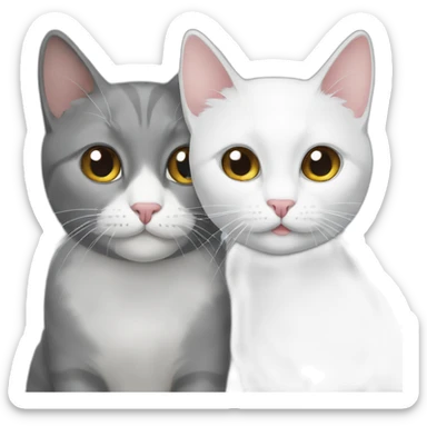 two white and one gray cat 3 cats sticker