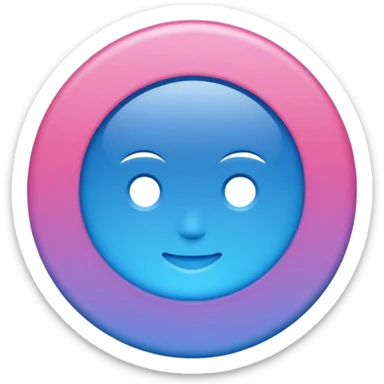 gender neutral symbol, gradient of blue and pink,  sticker