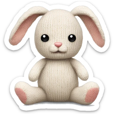 cute plush knitted bunny toy sticker