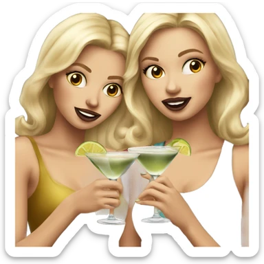Two pretty blonde girls holding dirty martinis sticker