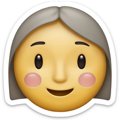 A neutral-colored emoji face (light gray or pale yellow) with half-closed eyes, small dark circles underneath, and a tiny straight-line mouth. A small power symbol (⏻) floats above the head or appears faded on the forehead, suggesting low energy or mental exhaustion. sticker