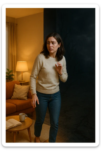 donna che vuole rimanere nella sua zona di comfort. Immagini realistiche sticker