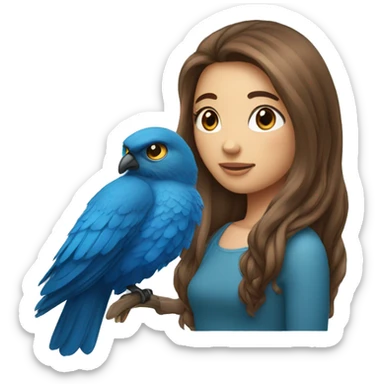 Une fille au cheveux long et châtain au yeux bleu sticker