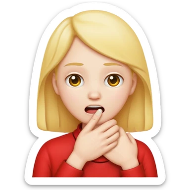 Emoji with hand around throat  sticker