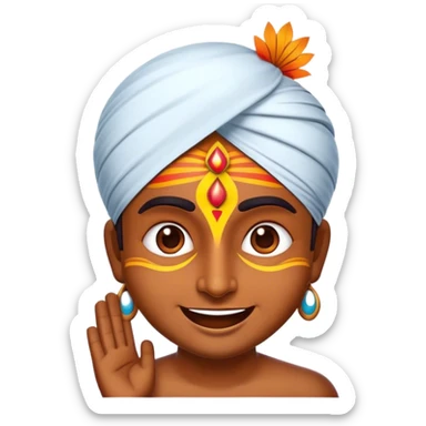 Cinematic Realistic Bollywood Pop Culture Emoji, featuring an energetic portrayal of Indian cinema rendered with dynamic textures and lively, colorful lighting. sticker