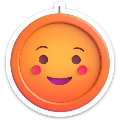 Accessories emoji depicting a button, zipper, or spool of thread with subtle gradients and a friendly expression sticker