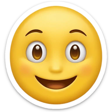 create an like yellow emoji that looks teally relaxed and smiles more on one site than another like one part of the mouth is wider up then the other sticker