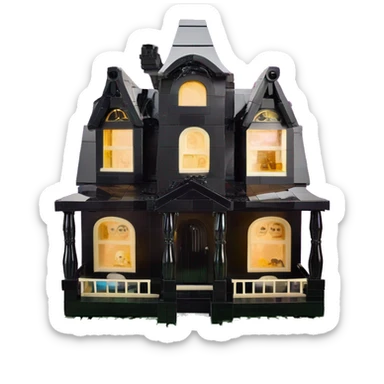 Lego Darth Vader and Barbie’s very dusty old disturbing disgusting ghostly very haunted horror dream house mansion  sticker
