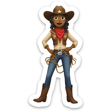 cowgirl with a lasso sticker
