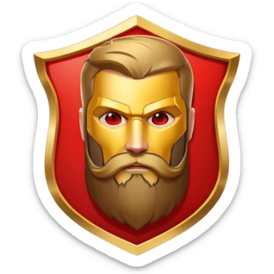 superhero logo with letter B and beard silhouette, shield emblem sticker