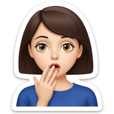 shhh wow brunette girl sticker