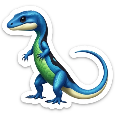 Orca-dragon-reptile-reptilian-lizard-skink-gecko-hybrid full body, two legs, arms, tail sticker