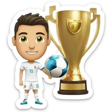CRISTIANO RONALDO CON UNA COPA DEL MUNDO  sticker