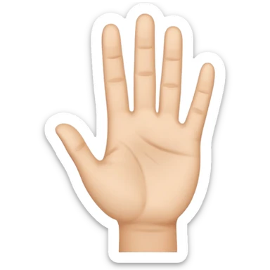 a hand held open with the palm facing upward sticker