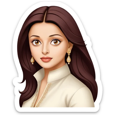 Aishwarya Rai portrait, beautiful face, famous Indian actress sticker