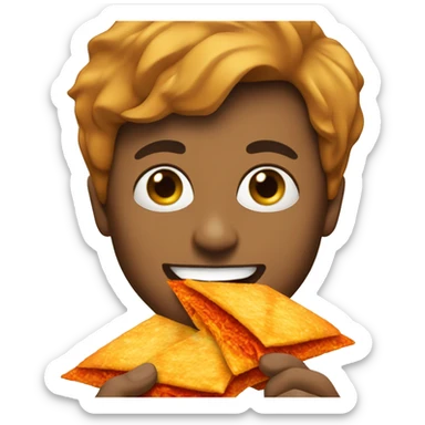 Me eating a Doritos sticker