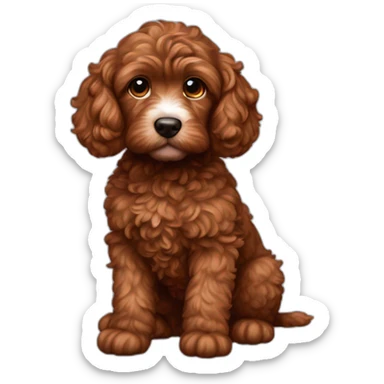 Full body reddish brown baby cockapoo sticker
