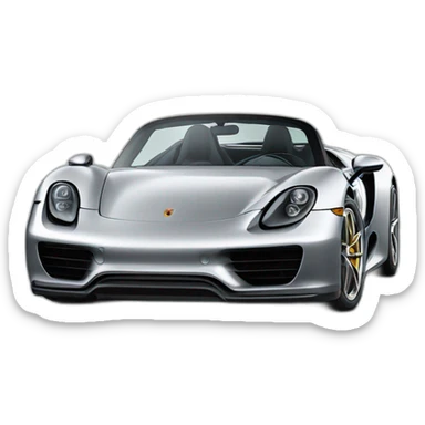 Porsche 918 spider de la face de côté grise sticker