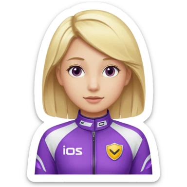 girl blonde, Race Driver purple cloth sticker