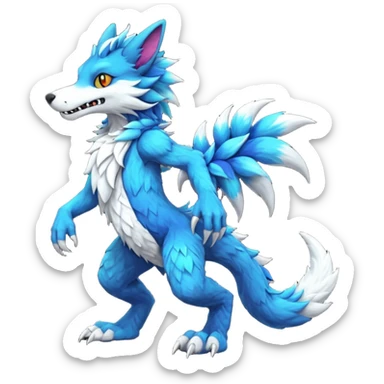 Grem2-Wickerbeast-Vernid-Sergal-fusion-hybrid-fursona-furry-fursuit, full body sticker