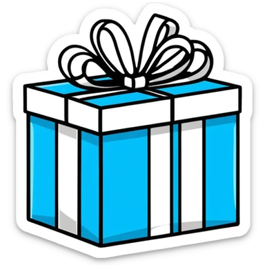 Gift box with a surprise popping out sticker
