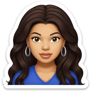 Jordin Sparks with long dark brown hair sticker