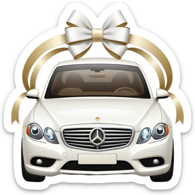 Luxury car with wedding decorations, on the side sticker