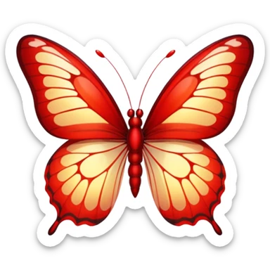 UNA BUTTERFLY RED FANTASY, PERO DEBE SER UN ROJO UN POCO CLARO, no debe ser tan rojo intenso, DEBE SER MÁS CLARO . DEBE TENER ESTE TONO APROX: #BF1736 sticker