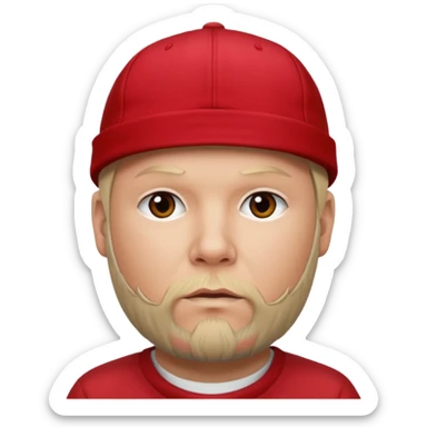 Fred Durst red cap back, blonde hair sticker
