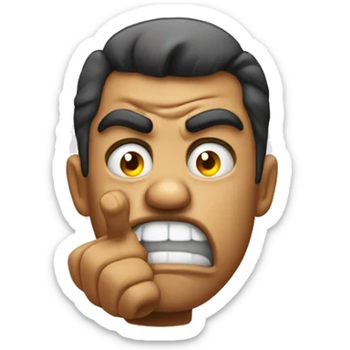 angry face sticking up index finger with a annoyed expression sticker