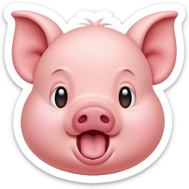Cinematic Cute Yawning Piglet Portrait Emoji, Head tilted slightly with a dramatic, wide-open yawn, showcasing a soft, delicate rosy-pink hide with tiny droopy ears, round beady eyes barely open in drowsy contentment, Simplified yet irresistibly adorable features, highly detailed, glowing with a soft, cozy glow, high shine, relaxed yet expressive, stylized with a touch of playful whimsy, bright and endearing, soft glowing outline, capturing the essence of a sleepy yet affectionate piglet, so drowsy it feels like it could stretch out of the screen and curl up for a nap! sticker