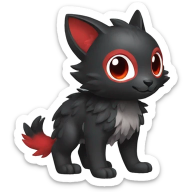 Cute cool black red animal hybrid Fakemon full body sticker