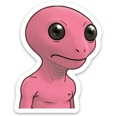 Pink alien  sticker