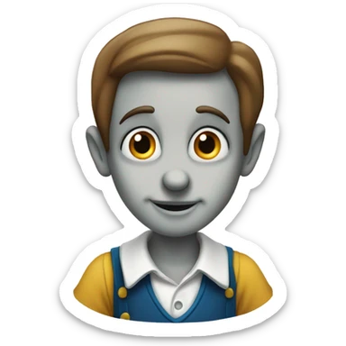 pinocchio with a very long nose sticker