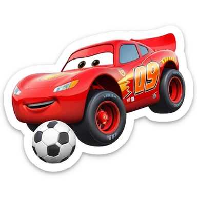 lightning McQueen machine with a ball sticker