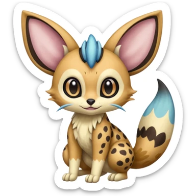 Big-eared Batty Meloetta-Furret-Serval-Cresselia-Palkia-Stitch-Fakémon-creature-hybrid sticker