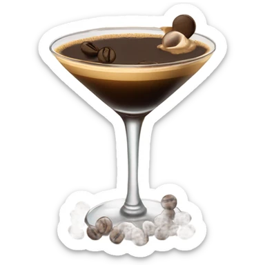 one espresso martini garnished with 3 espresso beans sticker
