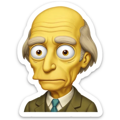 Mr. Burns, simpson, yellow skin tone. sticker