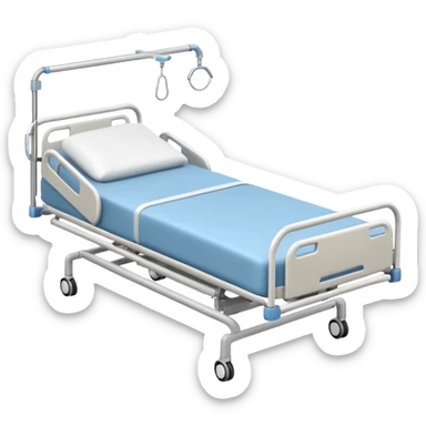 Create a hospital bed taken from a top angle sticker
