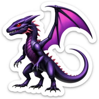Shiny Gothic Edgy epic Salandit-Genesect-Miraidon-Fakémon-hybrid-creature (full body)  sticker