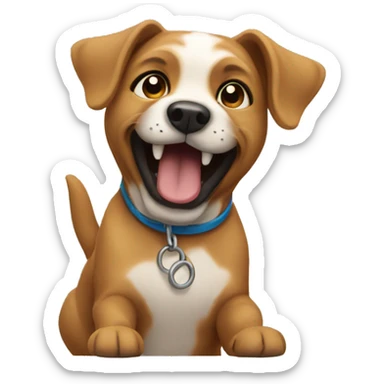emoji of a dog spinning around itself sticker