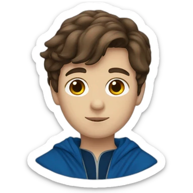 Brown haired boy wearing Ravenclaw blue robe sticker