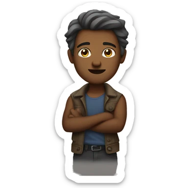 Caleb striking a pose sticker