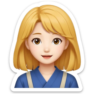 Korean girl with medium hair anime sticker