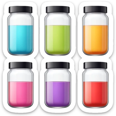 emoji of beauty tubes and jar with brand labels, minimalistic design sticker