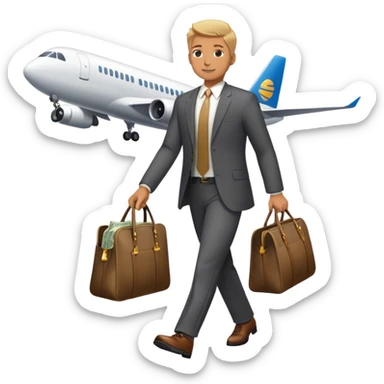 Ed Brown’s big bag with cash walking down the airport runway sticker